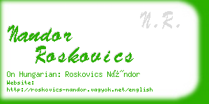 nandor roskovics business card
